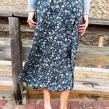 Floral Print A Line Maxi Skirt
