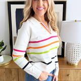 Collared Striped Sweater