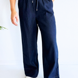 Wide Leg Denim Drawstring Pant