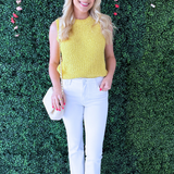Relaxed Fit Crew Neck Sleeveless Top