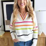 Collared Striped Sweater