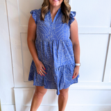 Embroidered Ruffle Mini Dress
