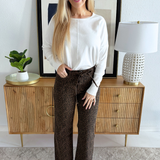 High Waist Leopard Print Denim