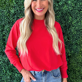 Banded Waistband Crew Neck