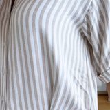Donna Top W/ Front and Back Pleat, Rolled Up Sleeve