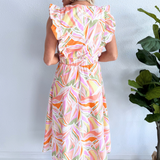 Flutter Sleeve V-Neck Midi Dress - The 308 Boutique