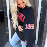 Nebraska All Over Scatter Oversized Funnel Neck