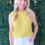 Relaxed Fit Crew Neck Sleeveless Top