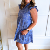 Embroidered Ruffle Mini Dress
