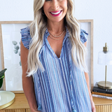 Flutter Sleeve Ruffled Woven Top