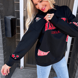 Nebraska All Over Scatter Oversized Funnel Neck