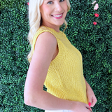 Relaxed Fit Crew Neck Sleeveless Top