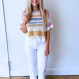 Cropped Knitted Crochet Tee