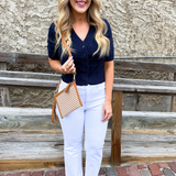 Self Square Stripe Cutesie Cardi