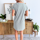 Short Sleeve Striped Shift Dress