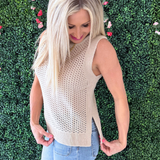 Sleeveless Knit Sweater Top
