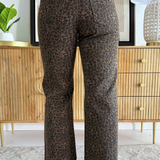 High Waist Leopard Print Denim