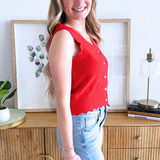 Pointelle Knit Button Up