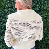 Open Knit Zip Cardigan