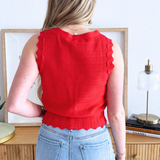 Pointelle Knit Button Up