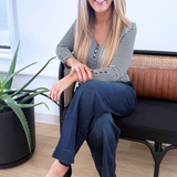 3/4 Button Sleeve Henly Knit Top