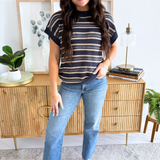 Short Sleeve Open Knit Sweater Top