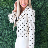 Linen Polka Dot Blazer