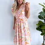 Flutter Sleeve V-Neck Midi Dress - The 308 Boutique