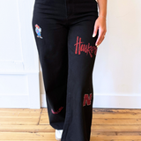 Nebraska Alpha Bling Wide Leg Jeans