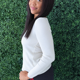 V-Neck Lace Trim Sweater