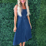 Criss Cross Back Denim Dress