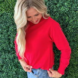 Banded Waistband Crew Neck