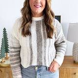 Contrast Trim Striped Sweater