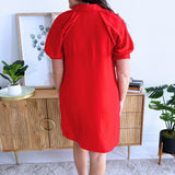 Short Sleeve Button Down Mini Dress w/ Pockets