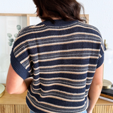 Short Sleeve Open Knit Sweater Top