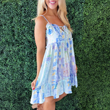 Sleeveless Tiered Mini Dress with Adjustable Straps