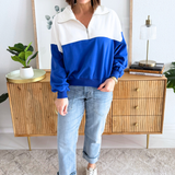 Colorblock Half Zip Pullover Relaxed Fit