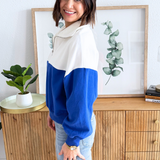 Colorblock Half Zip Pullover Relaxed Fit