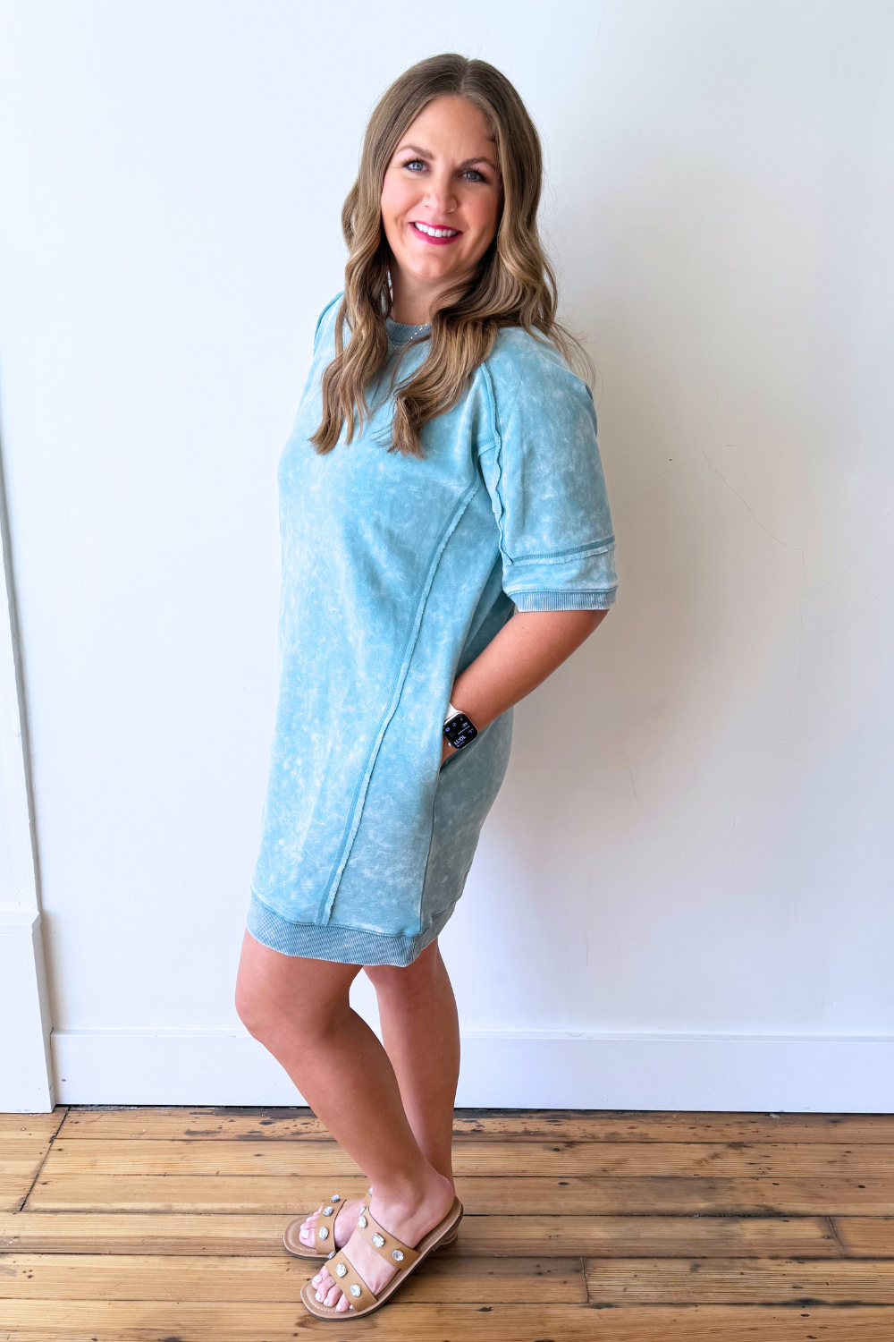 Oversized Washed Terry Dress - The 308 Boutique