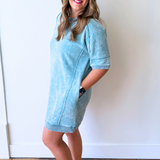 Oversized Washed Terry Dress - The 308 Boutique
