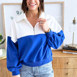 Colorblock Half Zip Pullover Relaxed Fit