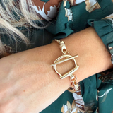 Polished Wheat Chain Toggle Bracelet