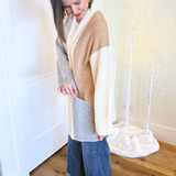 Striped Cardigan with Patch Pockets