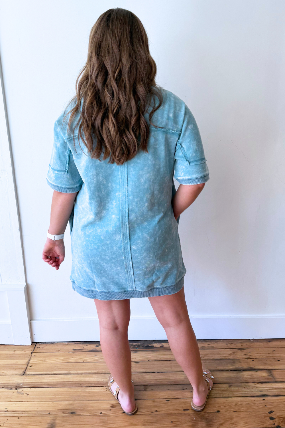 Oversized Washed Terry Dress - The 308 Boutique