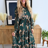 Chiffon Button Down Midi Dress