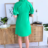 Short Sleeve Button Down Mini Dress w/ Pockets