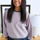 Striped Contrast Trim Sweatshirt