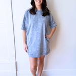 Oversized Washed Terry Dress - The 308 Boutique