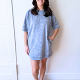 Oversized Washed Terry Dress - The 308 Boutique