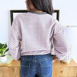 Striped Contrast Trim Sweatshirt